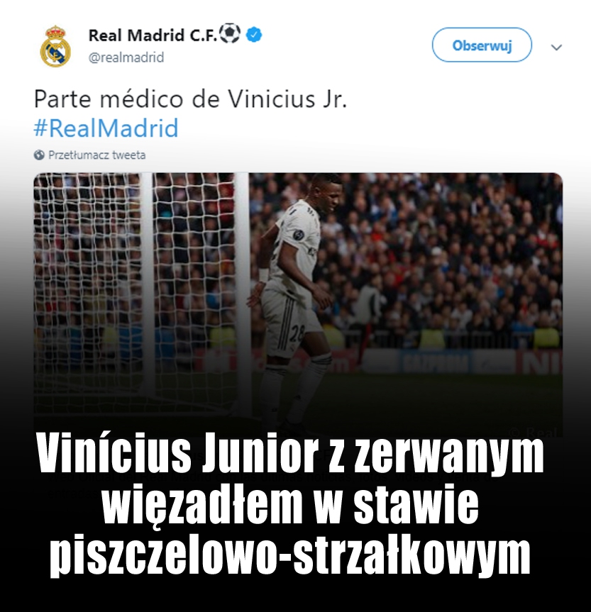 KOMUNIKAT Realu Madryt ws. Viniciusa!